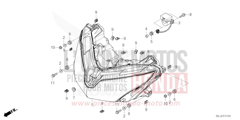 HEADLIGHT for Gold Wing BETA SILVER METALLIC (NHC07E) from 2024